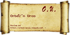 Orbán Uros névjegykártya