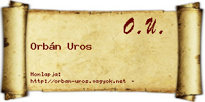 Orbán Uros névjegykártya